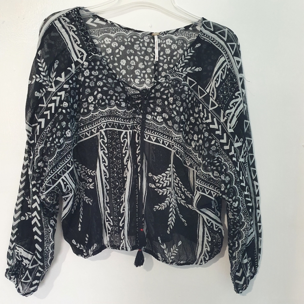 Free People Printed Blouse, size XS.